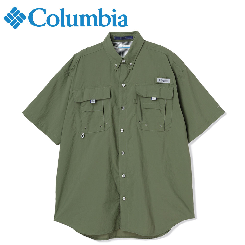 Columbia コロンビア バハマ シャツ メンズ 半袖 ワンポイント