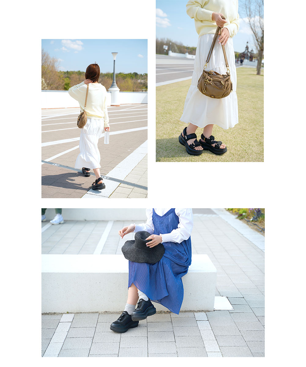 未体験 振動 サンダル ダイエット ストラップ 2way レディース 厚底 軽量 疲れにくい 黒 ブラック Makuake MEGLOOP 1002 爆買 | ブランド登録なし | 14