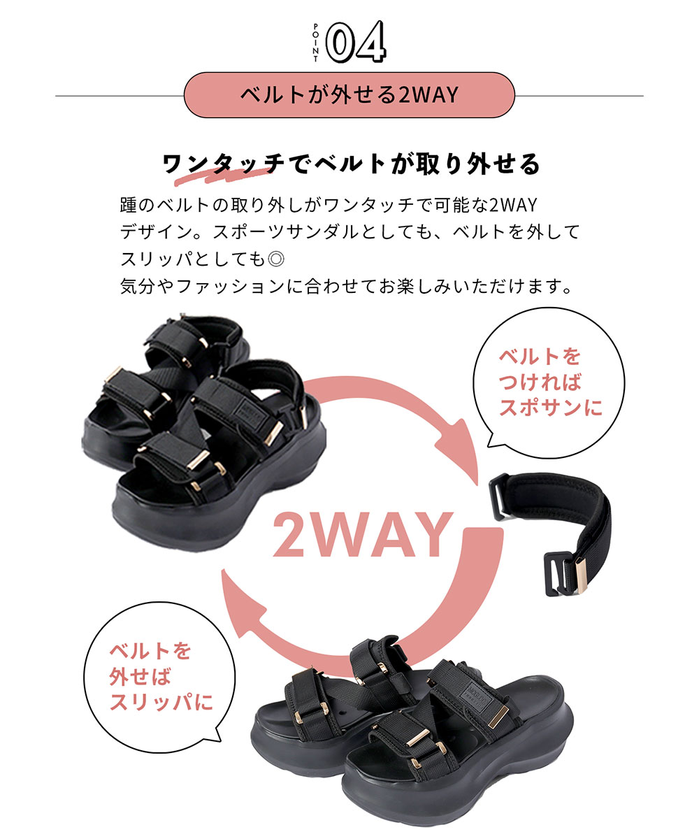未体験 振動 サンダル ダイエット ストラップ 2way レディース 厚底 軽量 疲れにくい 黒 ブラック Makuake MEGLOOP 1002 爆買 | ブランド登録なし | 10