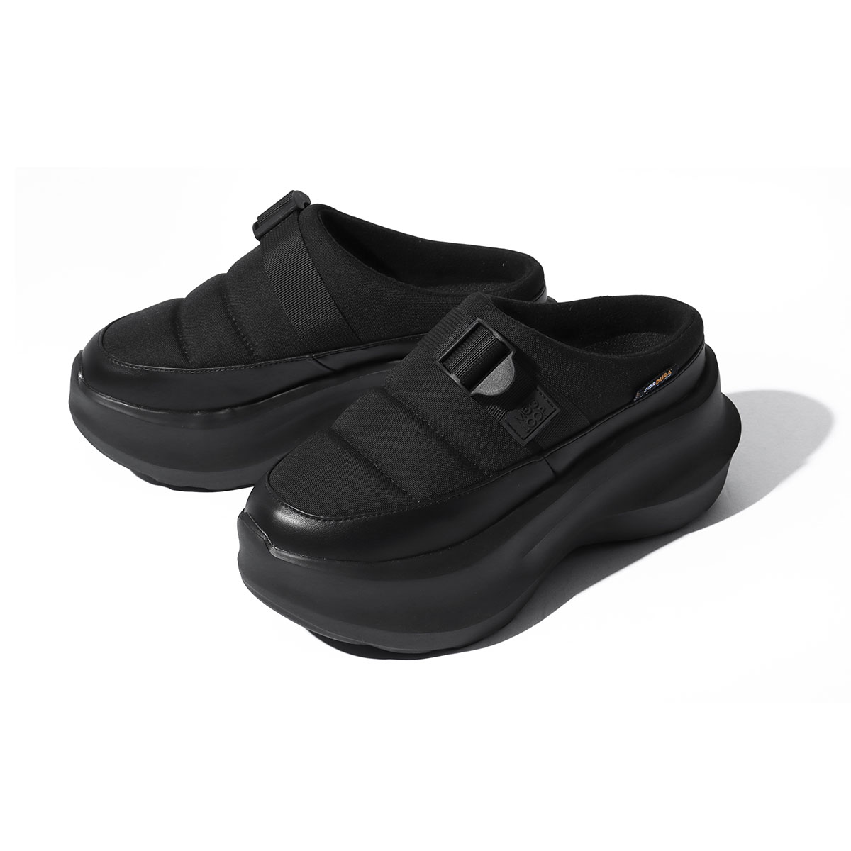 振動 サンダル ダイエット サボ レディース 厚底 靴 シューズ 撥水 足つぼインソール 黒 ブラック Makuake MEGLOOP 1004 爆買 | ブランド登録なし | 01