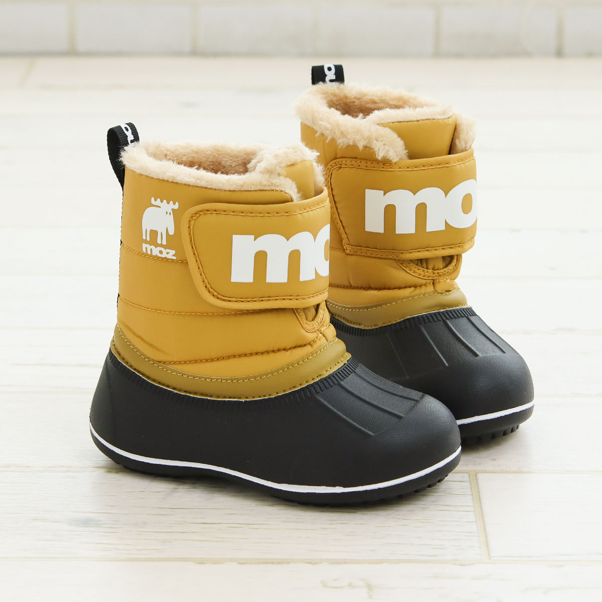 moz（モズ） スノーブーツ キッズ 防水 ショートブーツ 黒 ブーツ