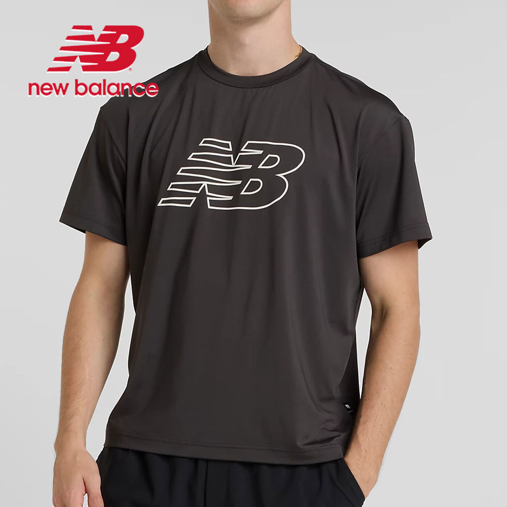 ニューバランス メンズ 半袖 トップス ロゴT スポーツ ブラック ホワイト ショートスリーブTシャツ AMT51510 New Balance | New Balance | 01