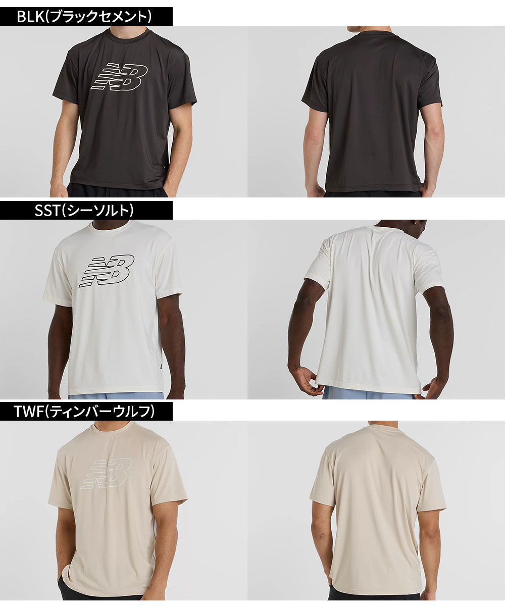 ニューバランス メンズ 半袖 トップス ロゴT スポーツ ブラック ホワイト ショートスリーブTシャツ AMT51510 New Balance | New Balance | 06