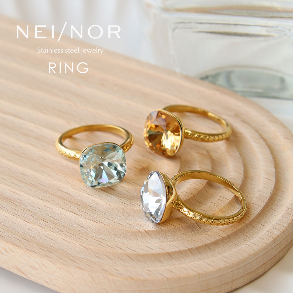 Nei/nor 指輪 レディース リング サージカルステンレス ペアリング つけっぱなしリング 金属アレルギー 錆びない指輪 NnRI-0085