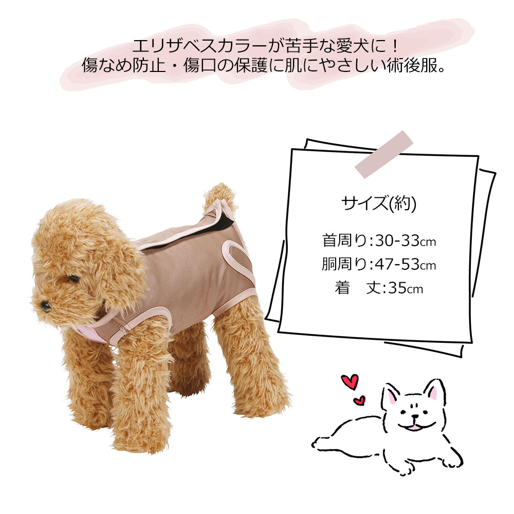 ペット用 術後服 女の子 5号 小型犬 ブラウン メス 雌 抗菌 消臭 手術 ウェア 着せやすい 傷なめ 防止 傷口 保護 ミニーマウス PETCF3 爆買 | スケーター | 07