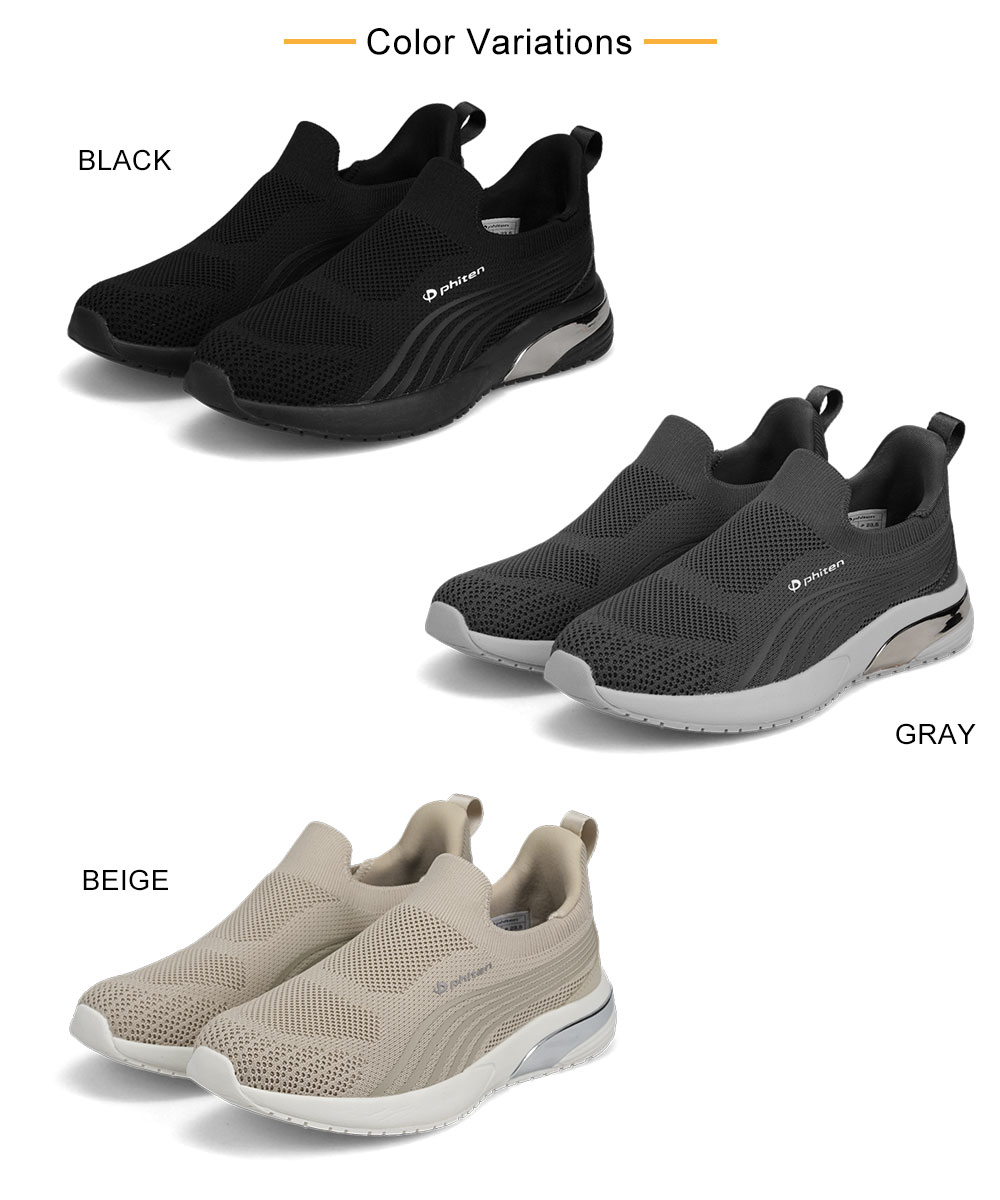 ファイテン スニーカー レディース リカバリー シューズ 靴 メタックス 高機能 通気性 軽量 メッシュ 黒 スリッポン phiten PHL-016 | Phiten | 14