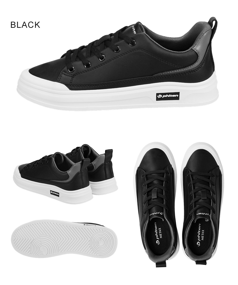 ファイテン コートスニーカー リカバリー シューズ 靴 ハンズフリー 疲れにくい メタックス 高機能 黒 白 シルバー phiten PHU-040 | Phiten | 10