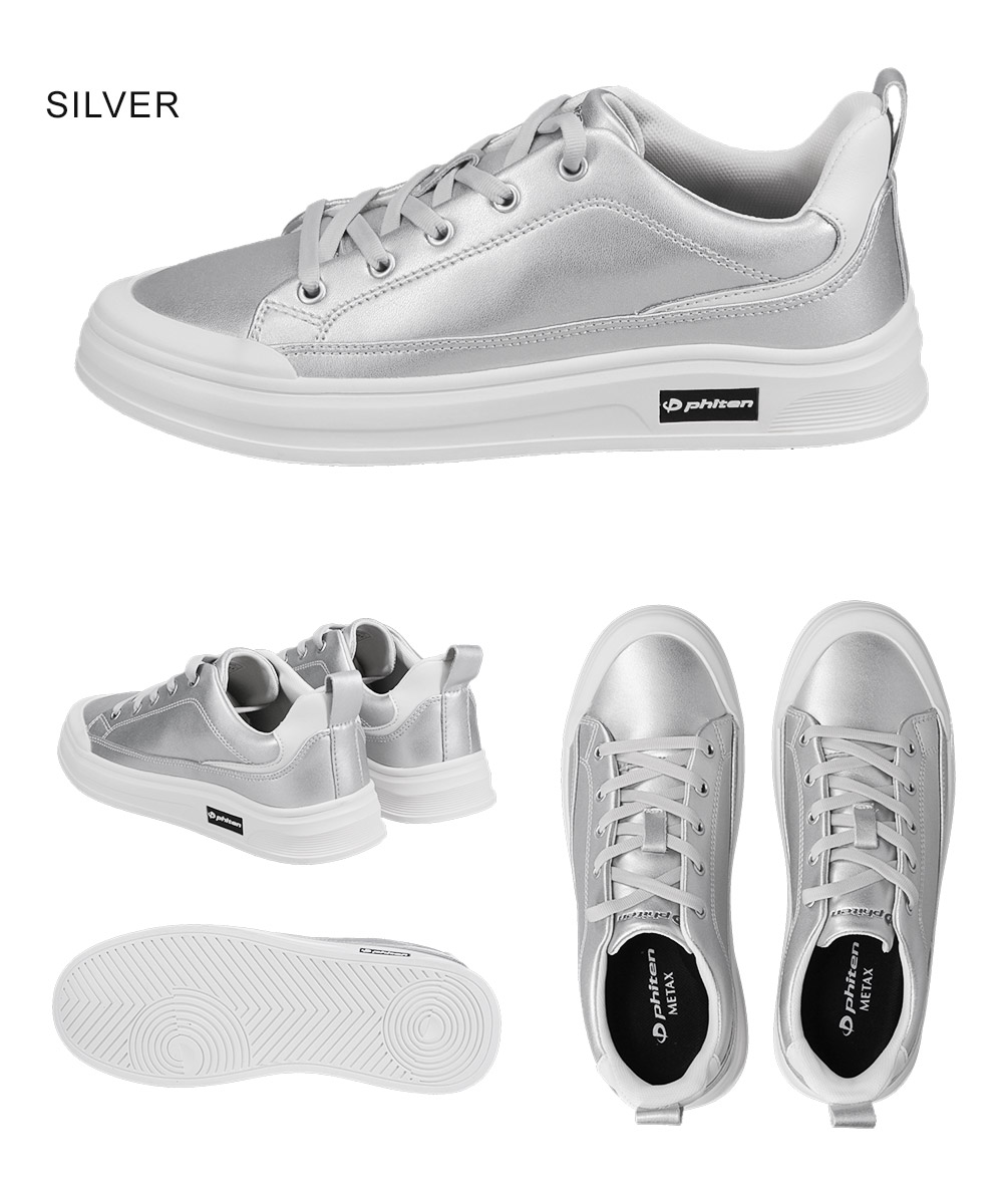 ファイテン コートスニーカー リカバリー シューズ 靴 ハンズフリー 疲れにくい メタックス 高機能 黒 白 シルバー phiten PHU-040 | Phiten | 12