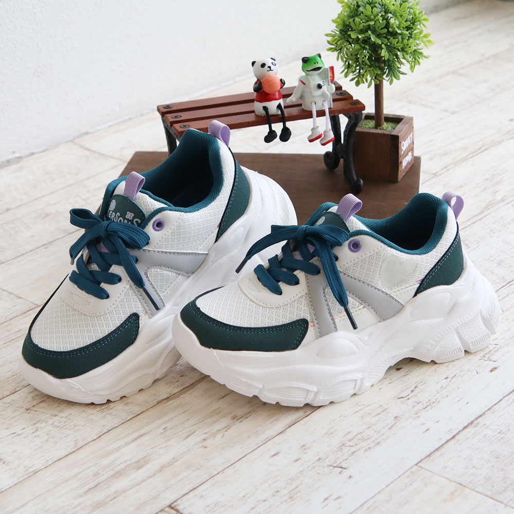 パーソンズ スニーカー キッズ ジュニア 女の子 厚底 履きやすい 子供靴 紐 ダッド メッシュ カップインソール かわいい おしゃれ psj-038 PERSONS | PERSON'S(ファッション) | 03