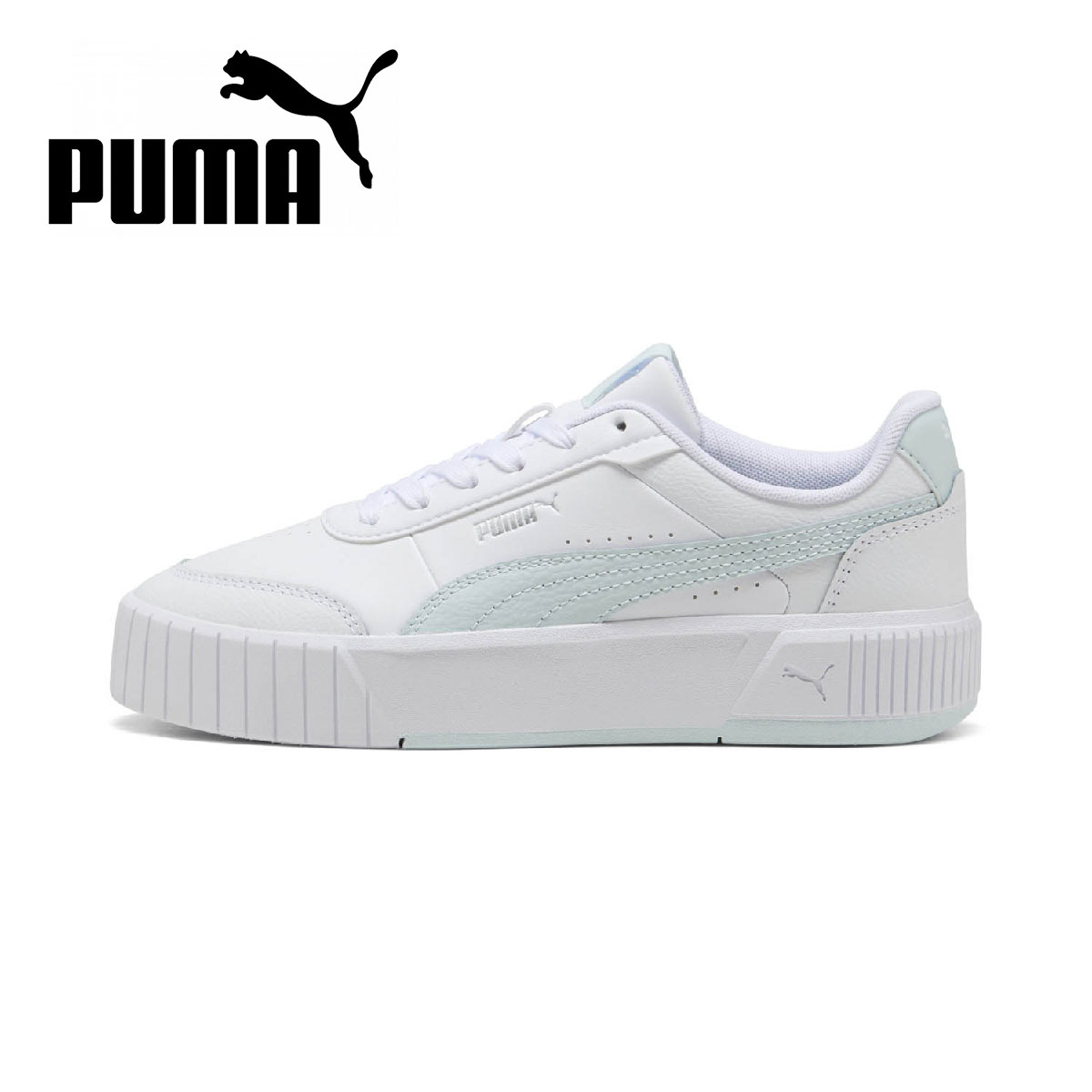 PUMA プーマ スニーカー レディース ローカット 靴 カジュアル シューズ おしゃれ 厚底 紐 puma キャリーナ ミア 白 ホワイト ...