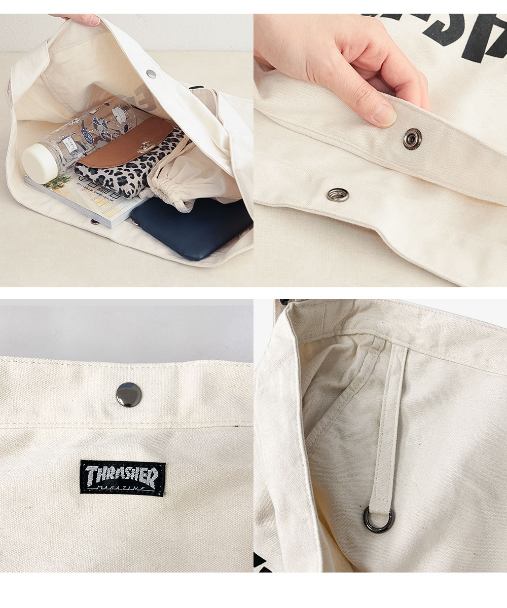 ショルダーバッグ ブランド ロゴ プリント ニュースペーパーバッグ 斜めがけ キャンバス かばん 鞄 大きいサイズ アメカジ スラッシャー r1926 爆買 | THRASHER | 05