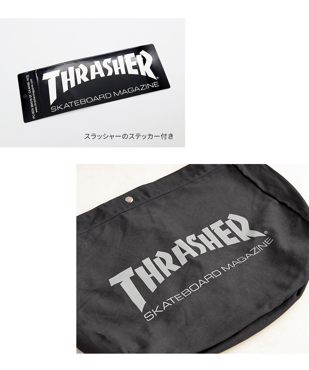 ショルダーバッグ ブランド ロゴ プリント ニュースペーパーバッグ 斜めがけ キャンバス かばん 鞄 大きいサイズ アメカジ スラッシャー r1926 爆買 | THRASHER | 06