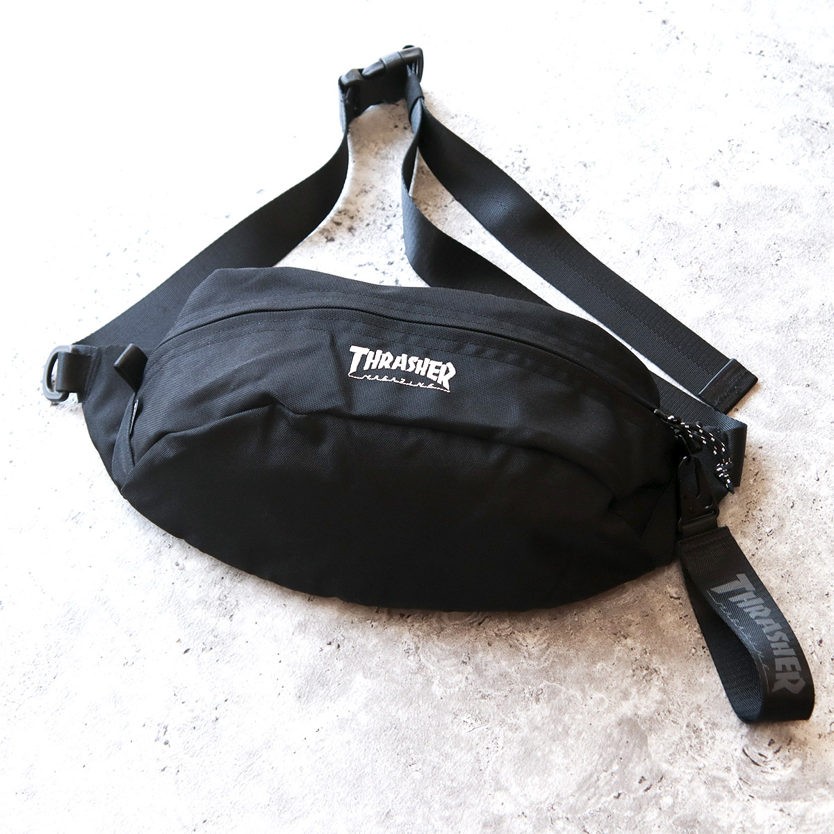 スラッシャー ウエストバッグ メンズ レディース オシャレ アウトドア ブランド 鞄 アメカジ 黒 ブラック THRASHER r1928 爆買 | THRASHER | 01