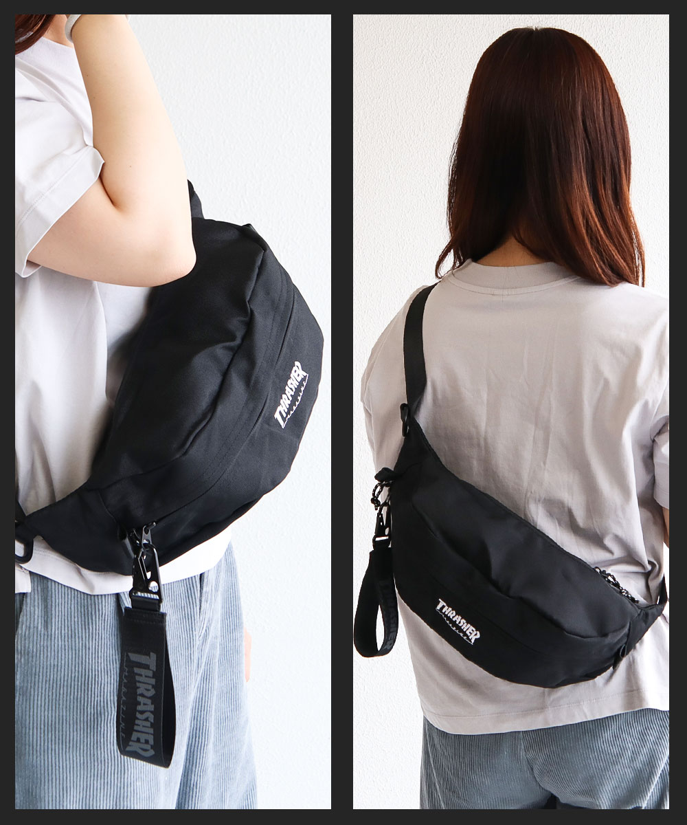スラッシャー ウエストバッグ メンズ レディース オシャレ アウトドア ブランド 鞄 アメカジ 黒 ブラック THRASHER r1928 爆買 | THRASHER | 04