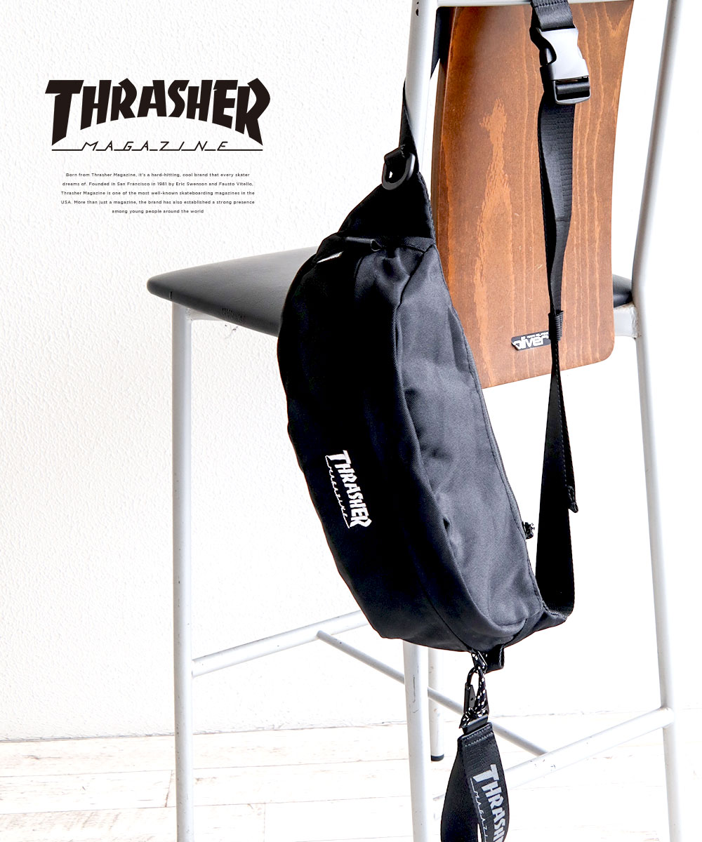スラッシャー ウエストバッグ メンズ レディース オシャレ アウトドア ブランド 鞄 アメカジ 黒 ブラック THRASHER r1928 爆買 | THRASHER | 10