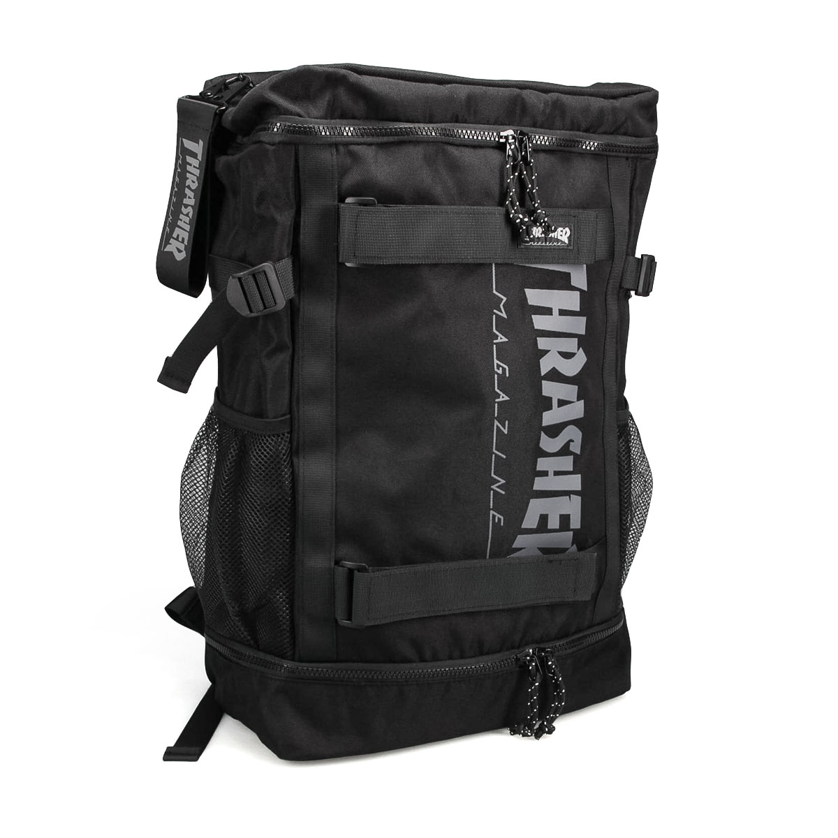 スクエアリュック バックパック 大容量 デイパック 30l バッグ ロゴ プリント 鞄 大きいサイズ 旅行 スラッシャー THRASHER r1930 | THRASHER | 01