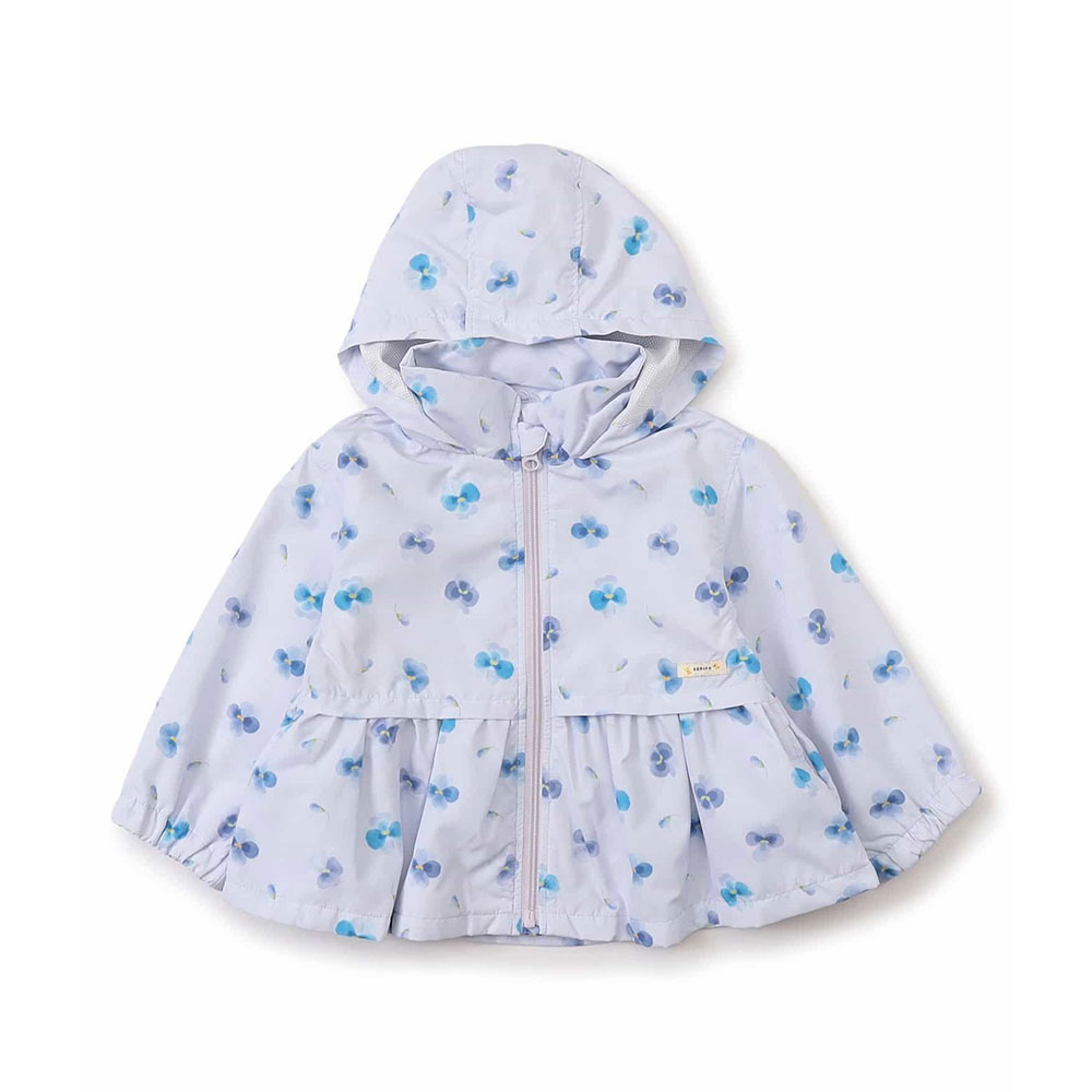SERAPH セラフ ウィンドブレーカー キッズ 女の子 撥水加工 フード収納 ペプラム アウター ジャンパー 羽織 花柄 リボン柄 S105016 | F.O.KIDS | 02