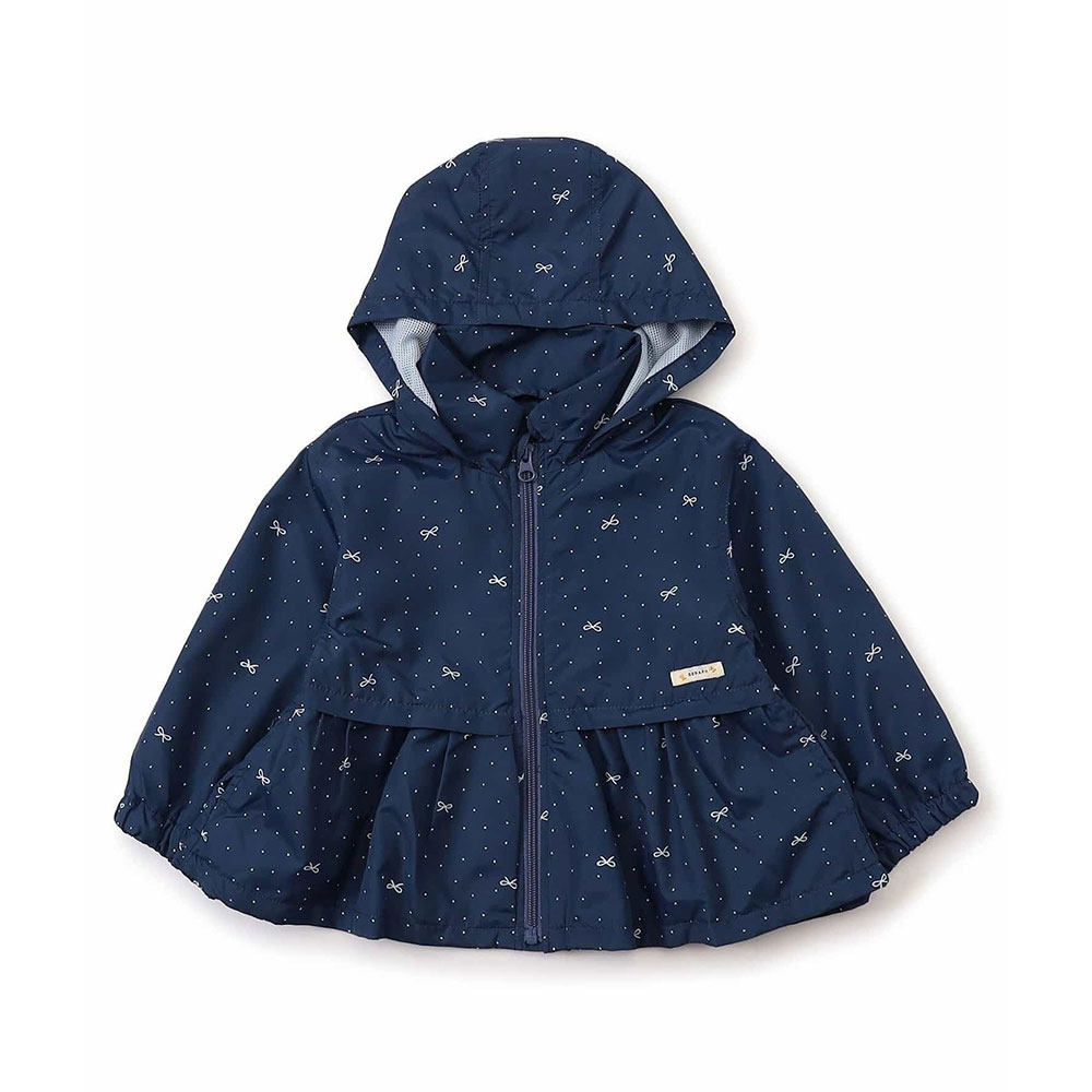 SERAPH セラフ ウィンドブレーカー キッズ 女の子 撥水加工 フード収納 ペプラム アウター ジャンパー 羽織 花柄 リボン柄 S105016 | F.O.KIDS | 03