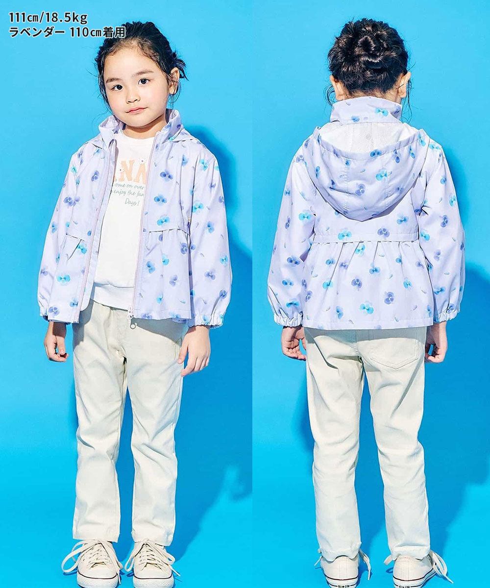 SERAPH セラフ ウィンドブレーカー キッズ 女の子 撥水加工 フード収納 ペプラム アウター ジャンパー 羽織 花柄 リボン柄 S105016 | F.O.KIDS | 06