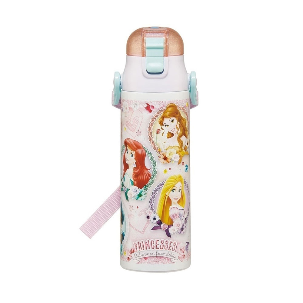 水筒 キッズ 580ml 超軽量 ワンタッチ ダイレクトボトル ベルト付き 保冷 子ども 直飲み 幼児 ディズニー サンリオ キャラクター SDC6N | スケーター | 02