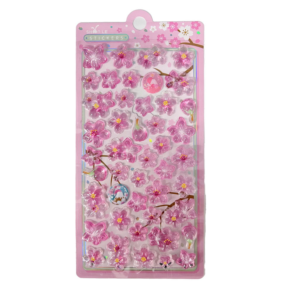 ぷっくりシール クリスタル さくら 富士山 つやつや キラキラ 立体 3D セット デコ 桜 サクラ かわいい 手帳 スマホ 鏡 | ブランド登録なし | 01