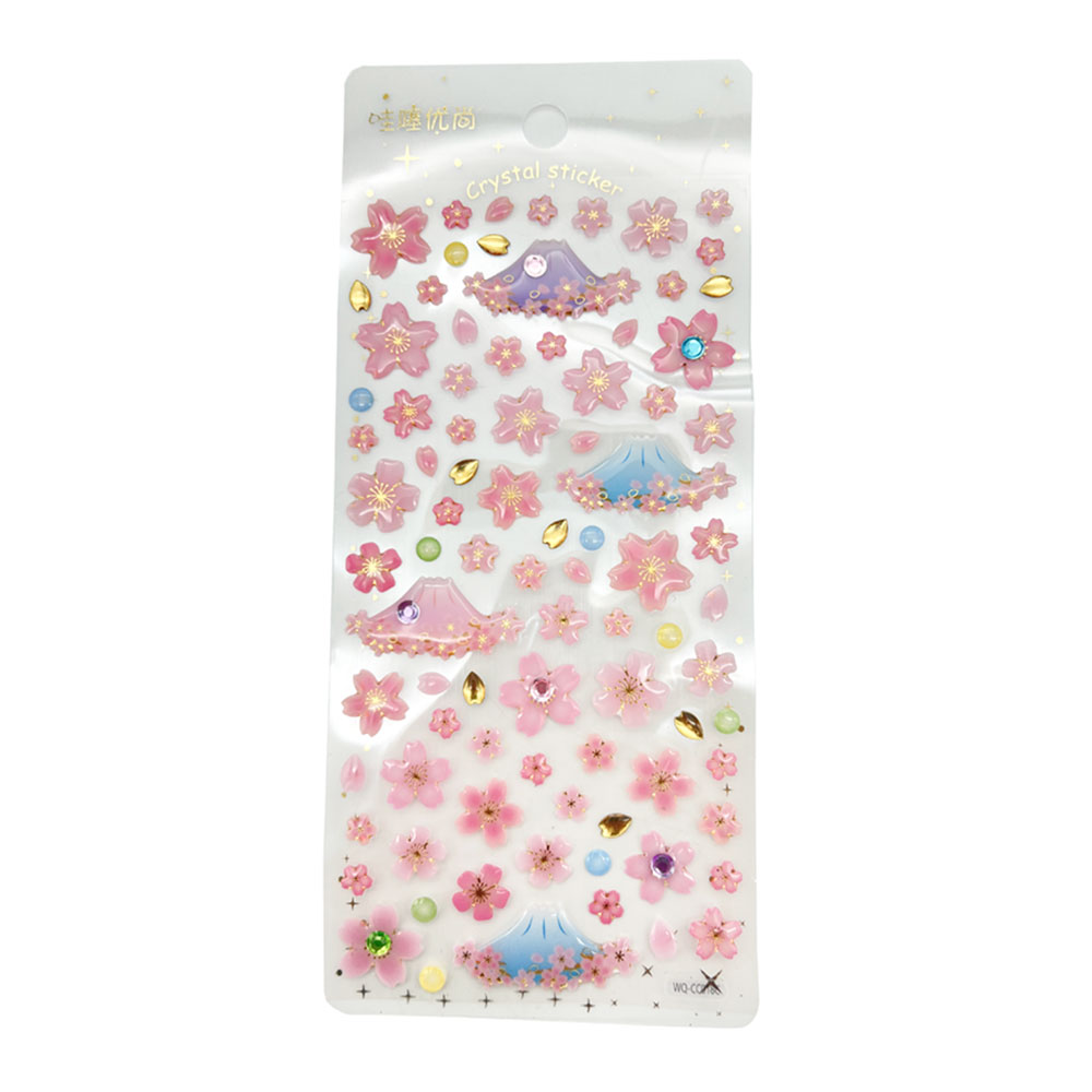 クリスタル ぷくぷくシール ぷっくり さくら ラインストーン キラキラ