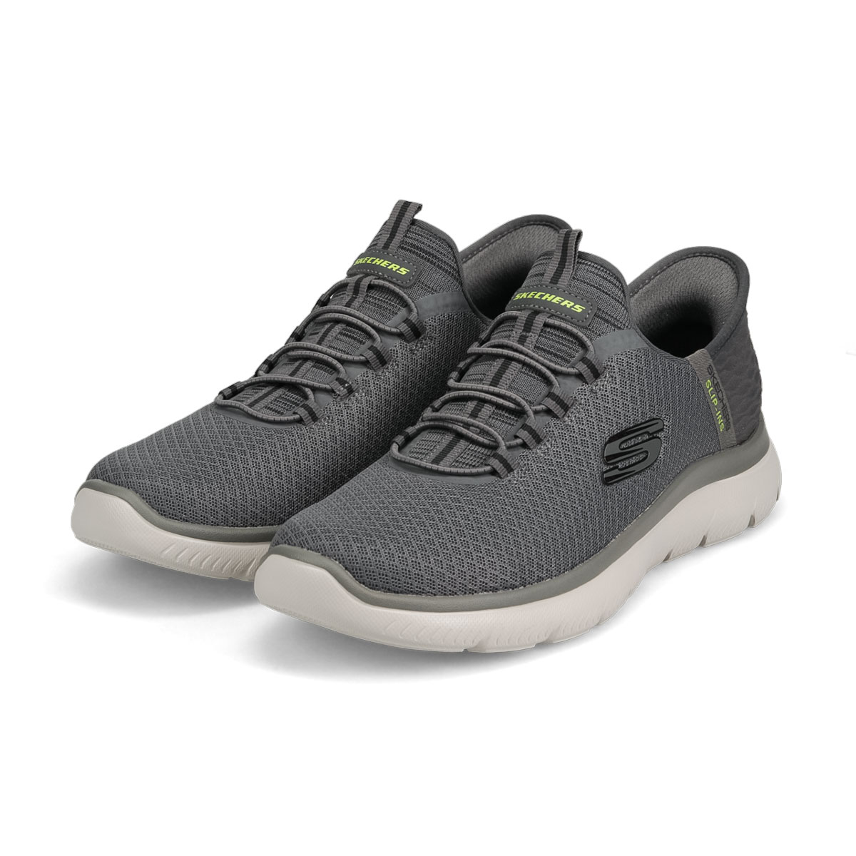 スケッチャーズ スリッポン メンズ スニーカー ローカット 黒 ブラック グレー Skechers Summits-High Range 232457