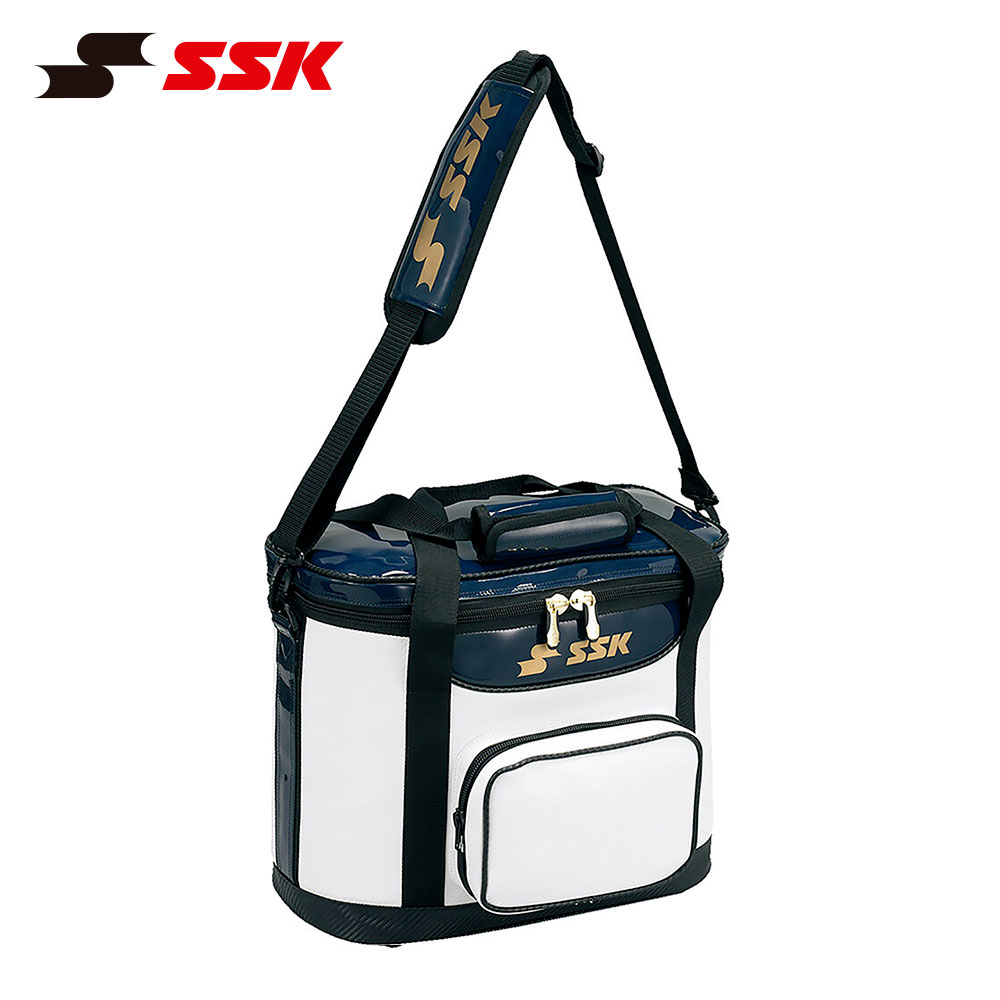 SSK 野球 バッグ ショルダー ボール入れ ボールケース 練習 大容量 60球収納 前ポケット 着脱式 硬式 軟式 フロントポケット付き エスエスケイ bh2001 爆買の画像