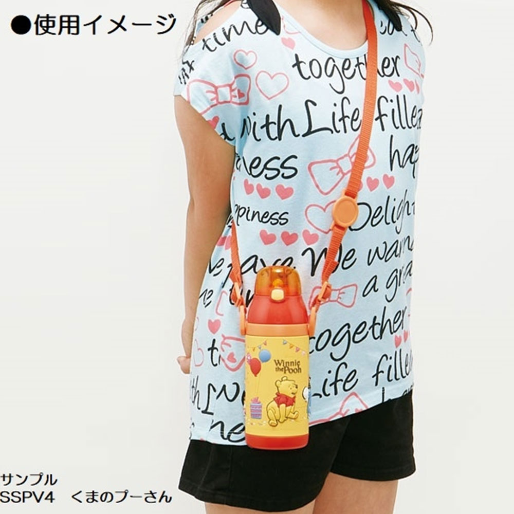水筒 キッズ 380ml 保冷 ストロー ワンタッチ ステンレスボトル ベルト付き 子供 男の子 女の子 保育園 幼稚園 キャラクター  SSPV4 | スケーター | 08