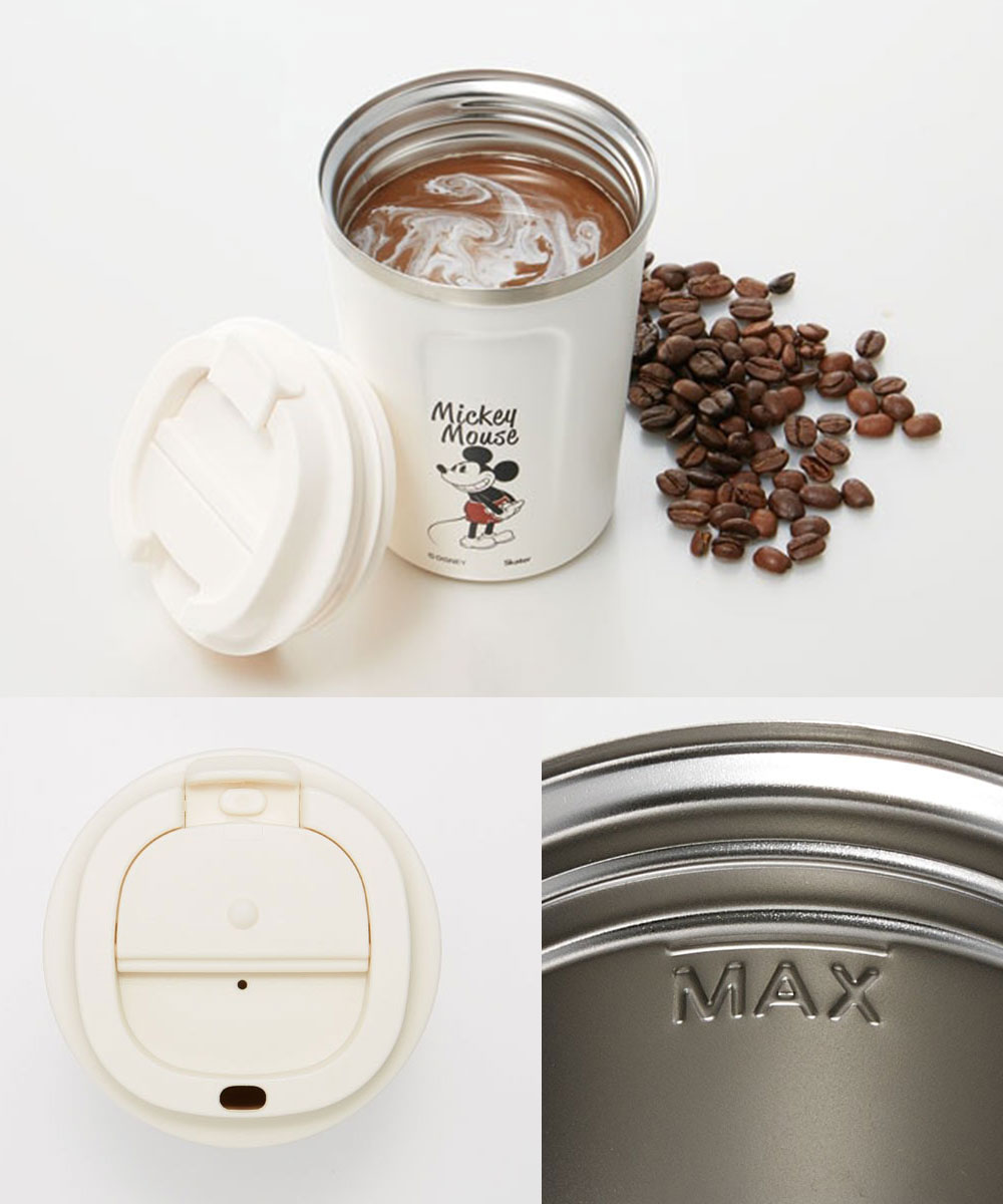 コーヒータンブラー ステンレス 蓋付き ホット アイス 保温 保冷 キャラクター スヌーピー プーさん ミッキー ドラえもん 350ml STBC3F 爆買 | スケーター | 08