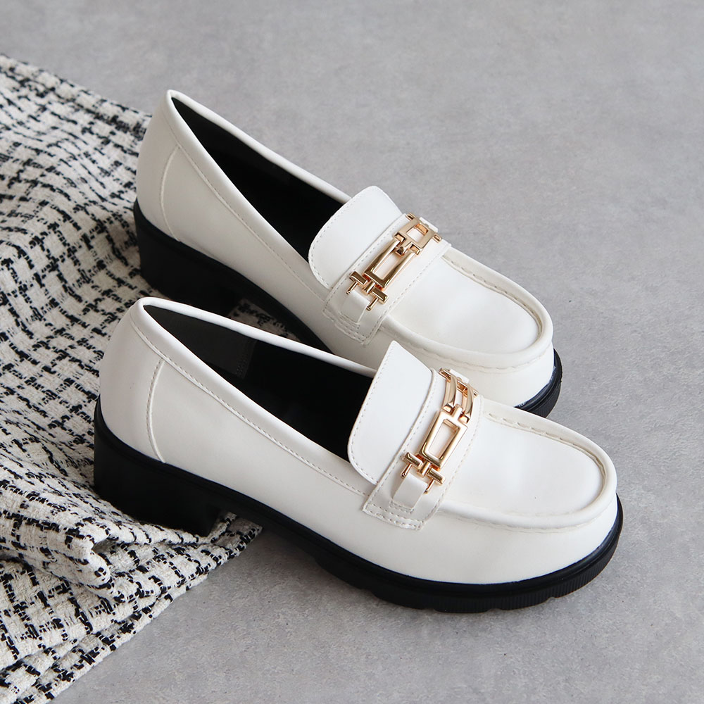 未使用品　銀座かねまつ　ビットローファー レザー　ホワイト　白　24.5 SHOES CONCIERGE｜【WEB限定】数量限定・今季注目のビットローファーが