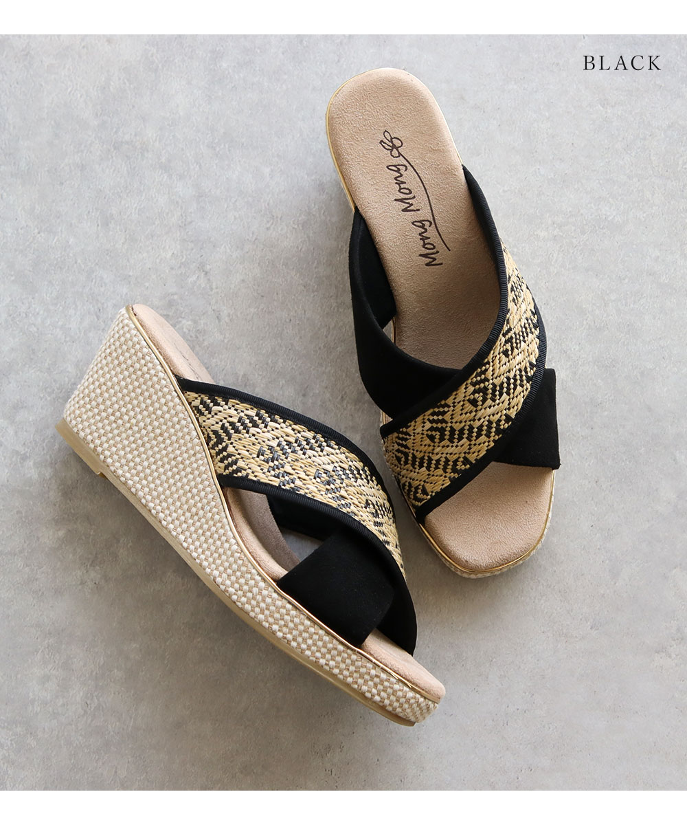 サンダル・ミュール PLAIN SUEDE JUTE CLOG サンダル レディース ウェッジソール ミュール 5cmソール