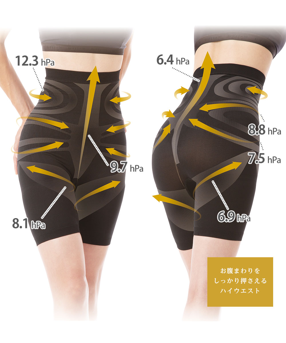 スパッツ 黒 ブラック 腹筋 エクササイズ 女性 体幹加圧エクサスパッツ 美尻 着圧 ダイエット くびれ 姿勢 補正下着 ブラック 103 爆買 | ニーズ | 04