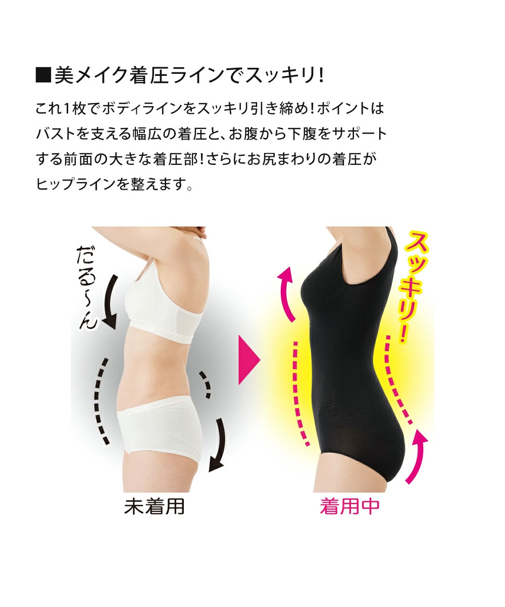 ボディスーツ レディース ミセス インナー サポート 補正下着 ボディシェイパー 補正インナー ボタン式クロッチ ブラック ベージュ 110 爆買 | ニーズ | 05