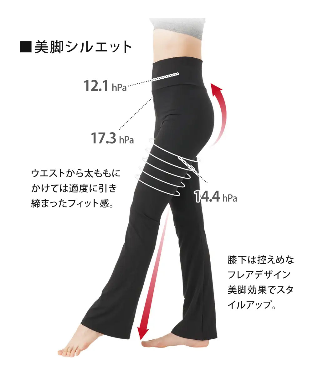 部屋着 楽ちん パンツ ルームウェア レディース 美脚 フレアパンツ ヨガ ストレッチ 伸縮性 くつろぎストレッチパンツ 黒 ブラック 130 爆買 | ニーズ | 04