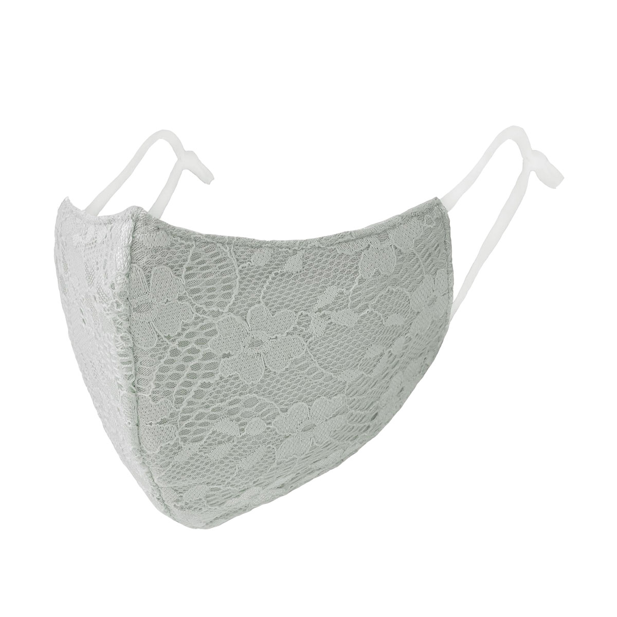 しっとりモイストシルクマスク 睡眠 立体 洗濯可 レース ガーゼポケット フィルター 乾燥対策 肌に優しい UVカット 保湿 飛沫 防塵 花粉 グレー | ニーズ | 02