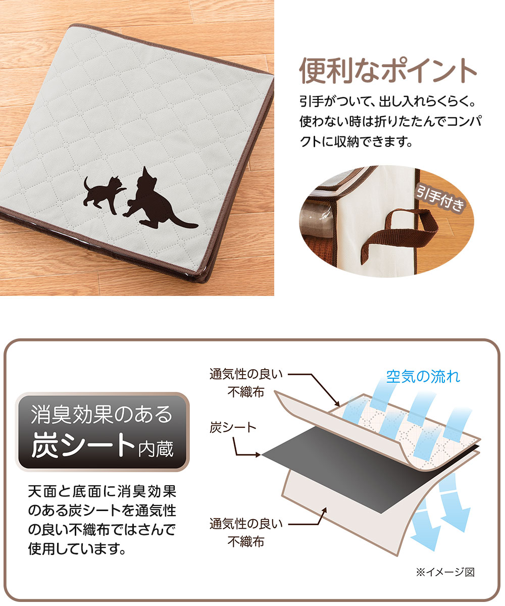 衣類収納袋 ケース ボックス 袋 炭シート 消臭 透明窓 仕切り 折りたたみ 積み重ね 衣替え 服 タオル ニット 不織布 クローゼット 210 | ニーズ | 03