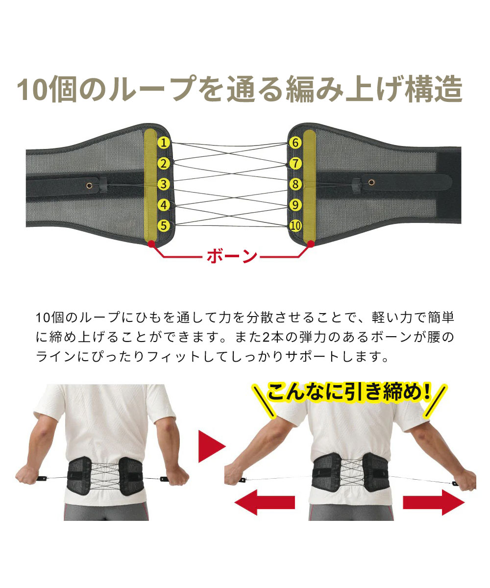 Dr.PRO シャキッと腰ベルト ワイド 腰痛 コルセット サポーター メッシュ 腰用サポート 薄型 ダイエット器具 軽量 身 レディース メンズ 爆買 | ブランド登録なし | 04