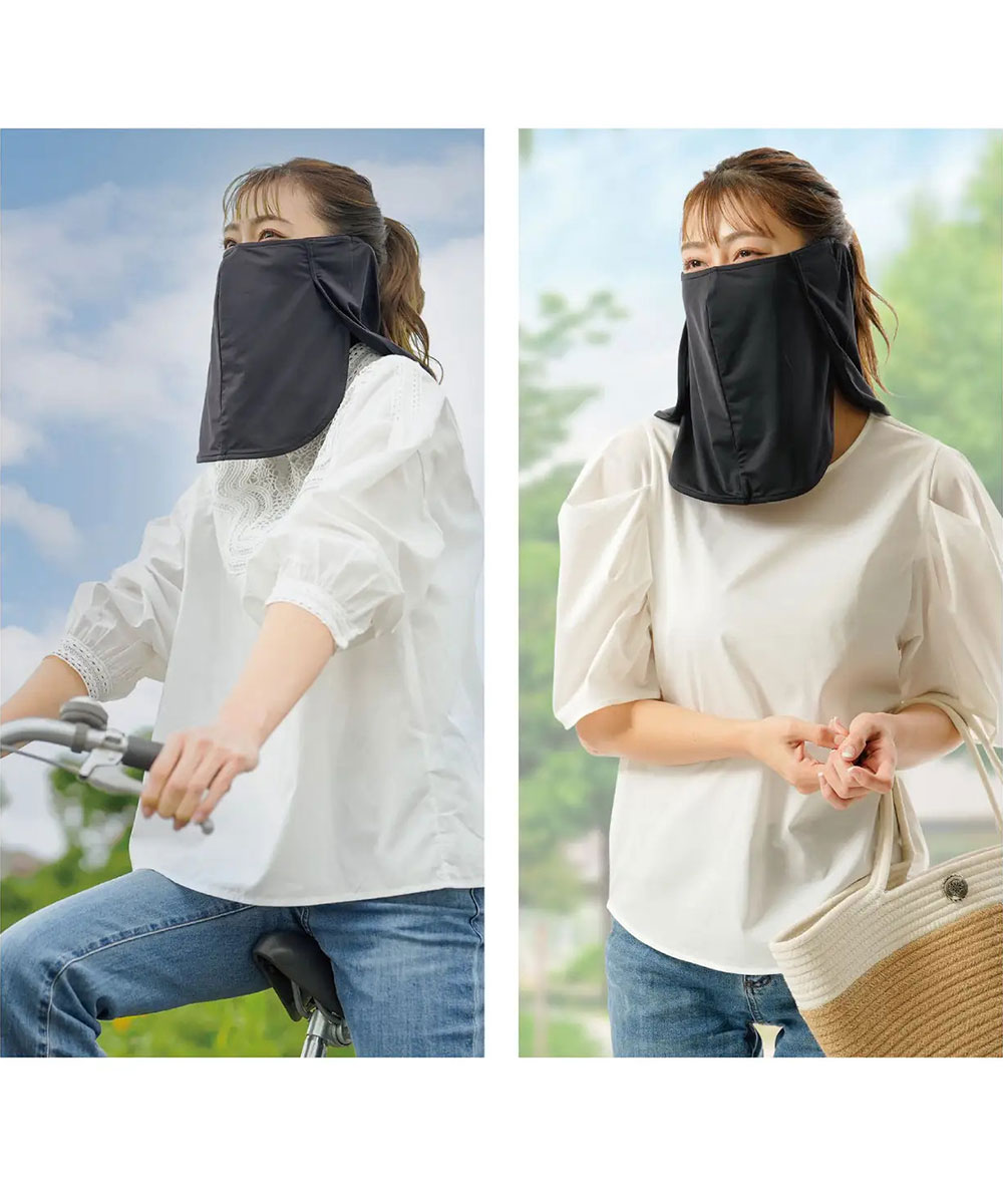 UVガードクールフェイスカバー フェイスカバー スポーツ フェイスマスク 冷感 夏 レディース uvカット ひんやり 接触冷感 黒 ブラック 21 | ニーズ | 04