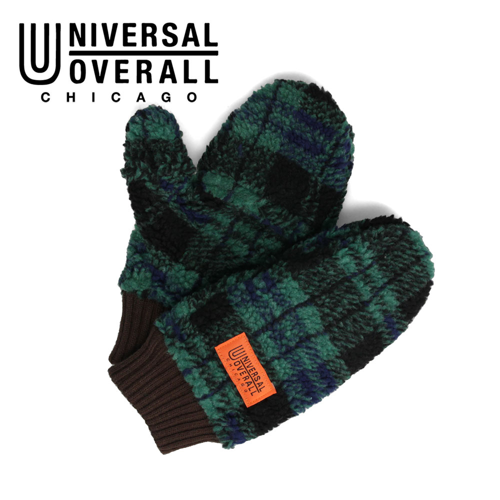 ユニバーサルオーバーオール 手袋 レディース ボア ミトン スマホ対応 冬 防寒 アウトドア 黒 白 チェック柄 t1110 UNIVERSALOVERALL | UNIVERSAL OVERALL | 05