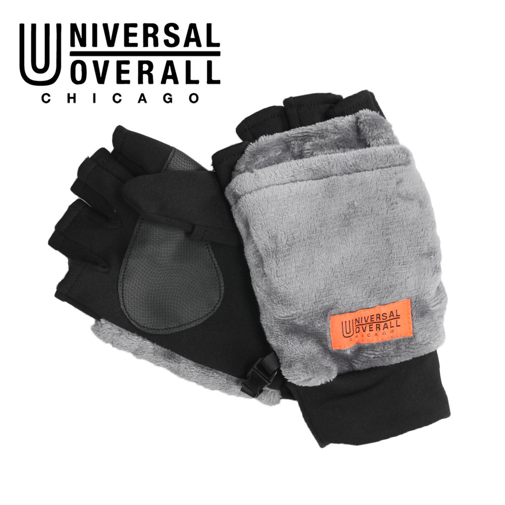 UNIVERSAL OVERALL ユニバーサルオーバーオール 手袋 暖かい スマホ対応 フード ミトン グローブ スマホ 滑り止め 黒 ブラック UO t1446 | UNIVERSAL OVERALL | 05