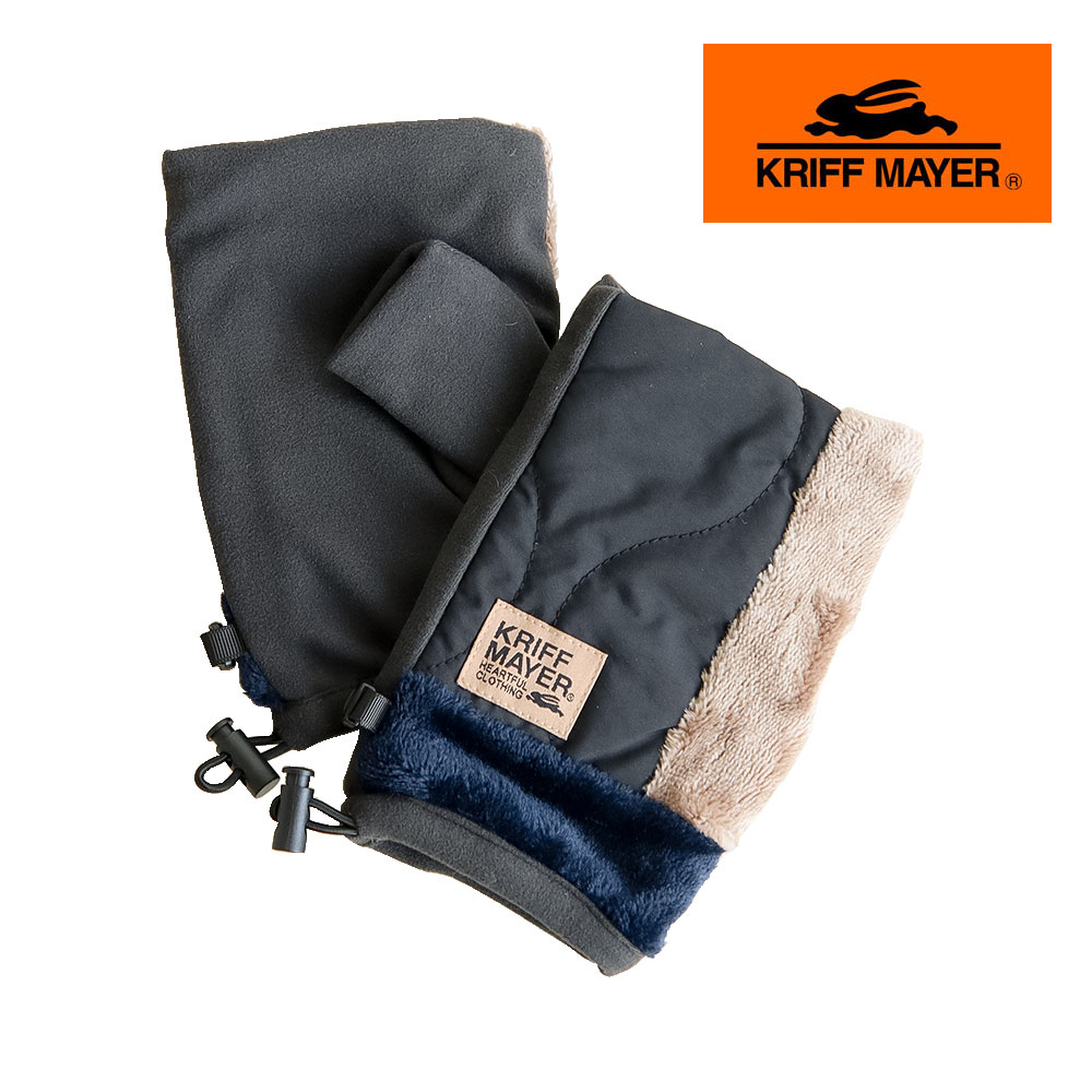 クリフメイヤー ハンドウォーマー 手袋 指なし 冬 裏起毛 フリース ボア 暖かい 作業 黒 ブラック アイボリー KRIFF MAYER t1545 | KRIFF MAYER | 02