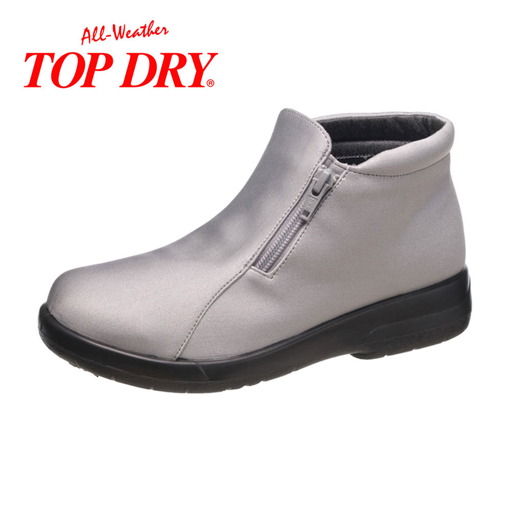 TOP DRY レインシューズ レディース ショートブーツ 防水 防滑 撥水 3E