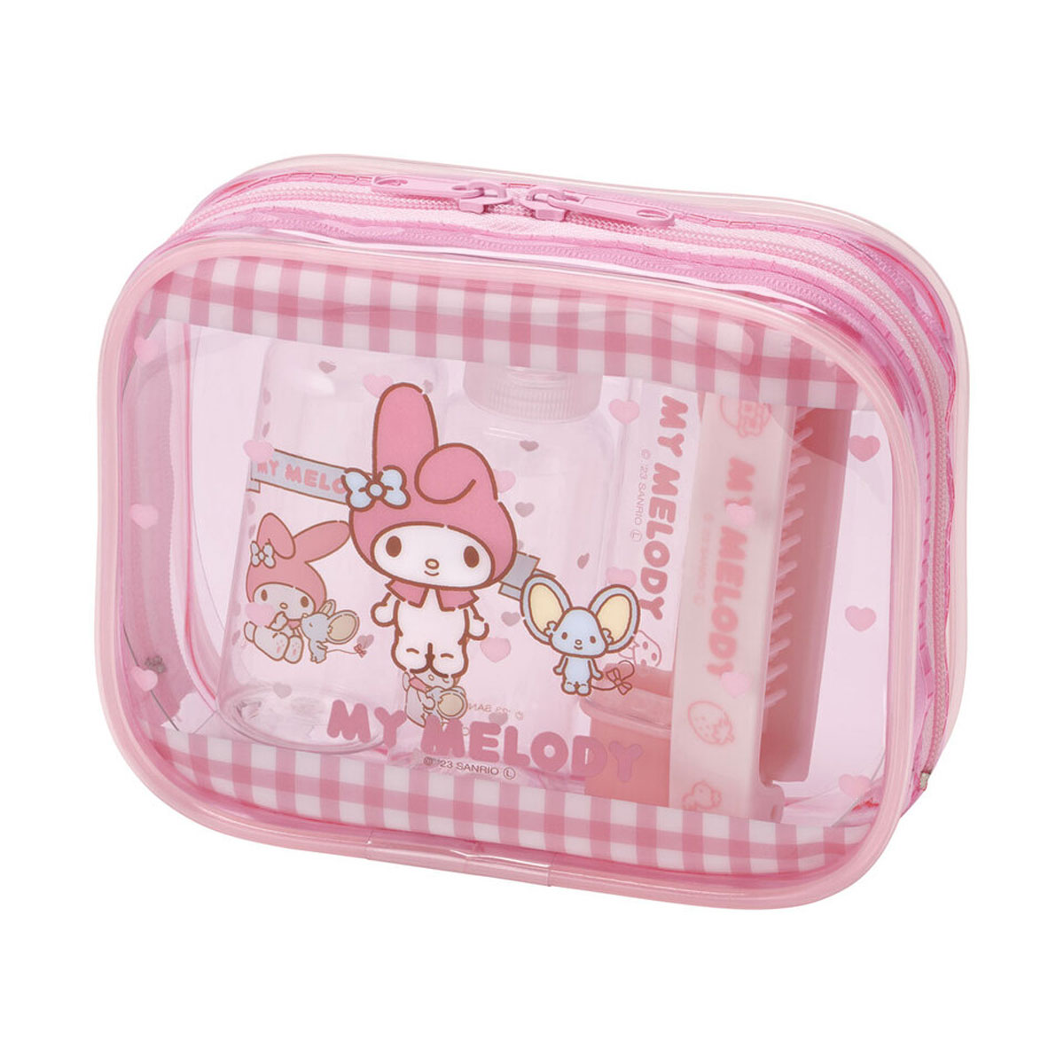 トラベルセット 歯ブラシ くし ポーチ ボトル 携帯 旅行 温泉 銭湯 サウナトラベルポーチ レディース コンパクト 持ち運び かわいい TRVS1 | スケーター | 05