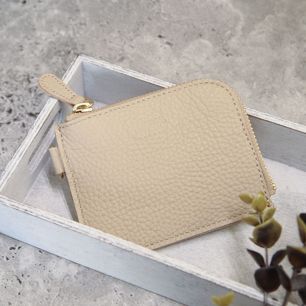 ユニバーサルオーバーオール 財布 シボレザー L型ジップ 薄型 ミニウォレット 日本製 牛革 本革 カード コインケース 小銭入れ uv131ar 爆買