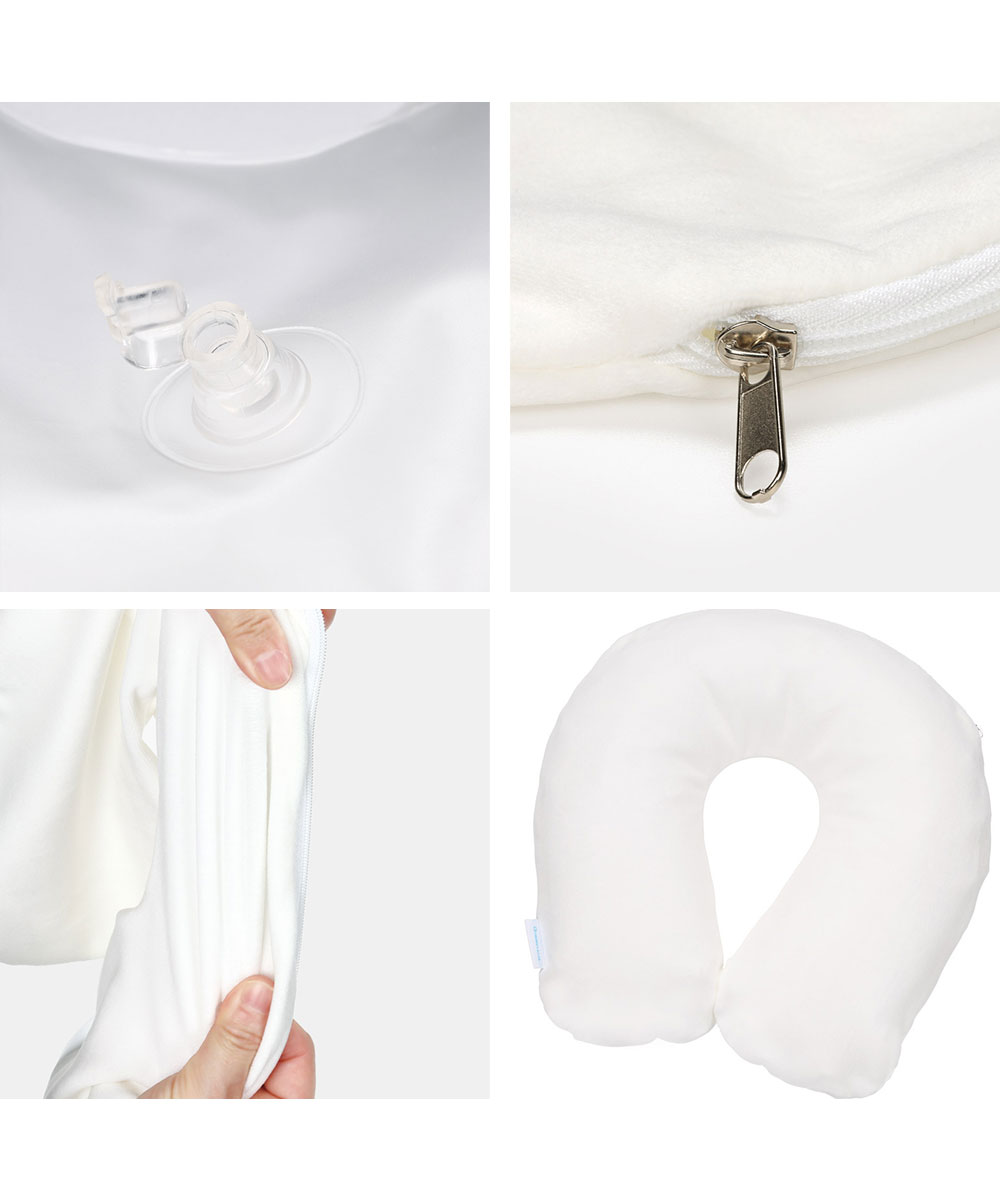 ネックピロー エアー 収納袋付き エアピロー トラベルグッズ コンパクト トラベルピロー エアー枕 ネック枕 夜行バス 長距離バス 飛行機 ZANP1 | スケーター | 05