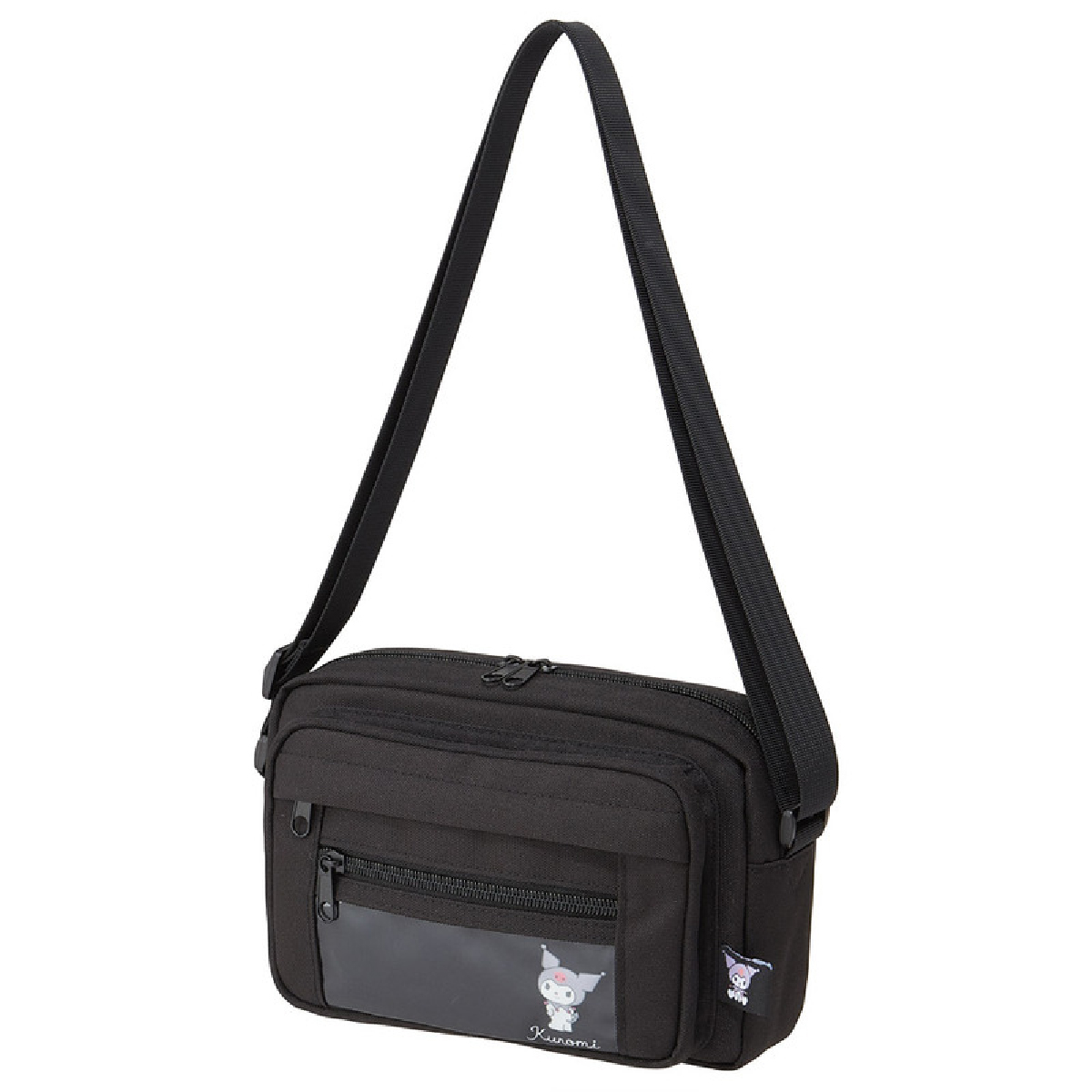 ショルダーバッグ レディース 小さめ クリアポケット 推し活  缶バッジ アクキー かわいい シンプル 透明窓 黒 シナモロール クロミ ZSB1 | スケーター | 01