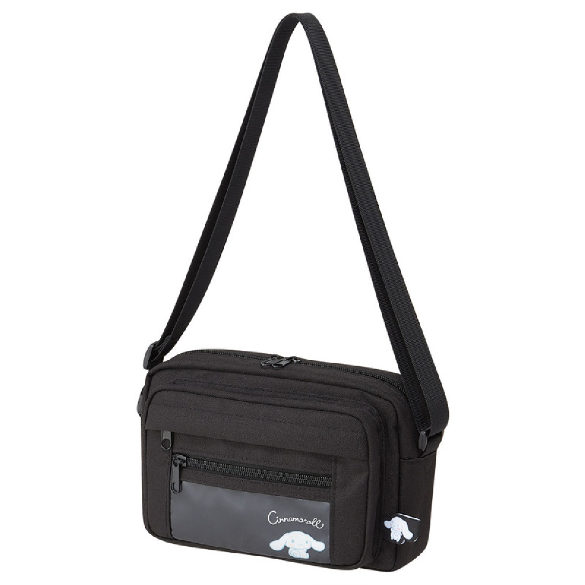 ショルダーバッグ レディース 小さめ クリアポケット 推し活  缶バッジ アクキー かわいい シンプル 透明窓 黒 シナモロール クロミ ZSB1 | スケーター | 02