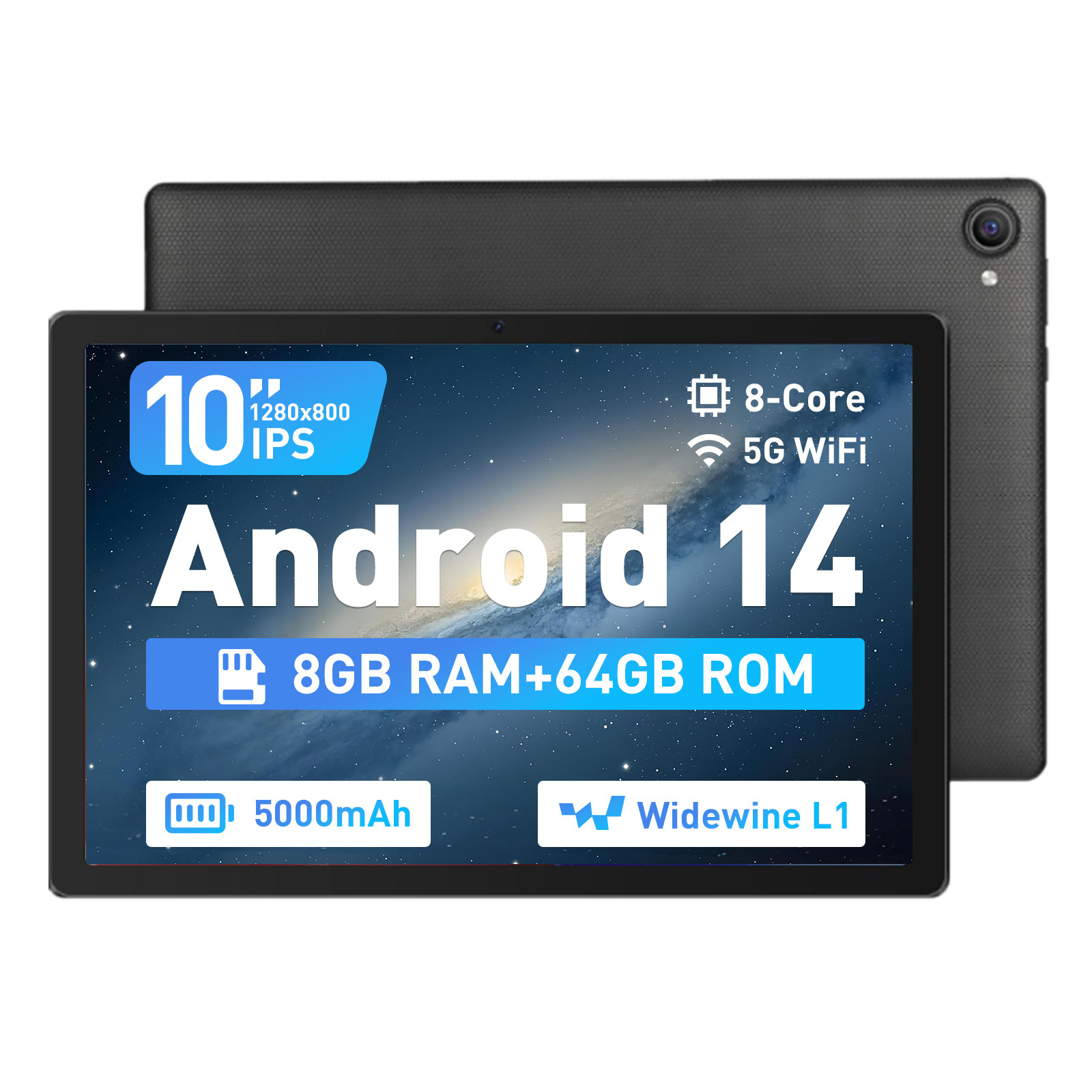 タブレット 10インチ Android14 8GB+64GB+1TB拡張 8コア