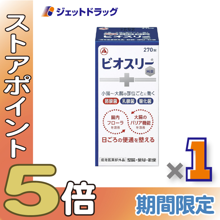 ≪超Pay祭P5%！≫【指定医薬部外品】ビオスリーHI錠 540錠 ×3個〔整腸